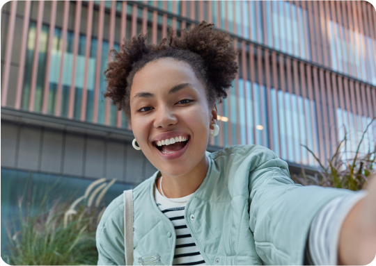 Woman taking a selfie