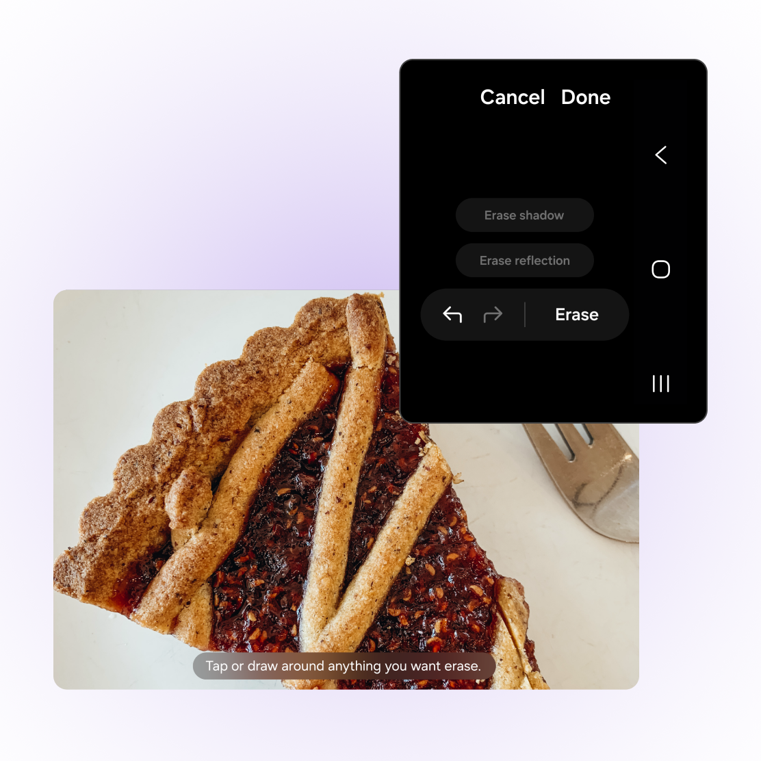 Pie with a fork with edit suggestion