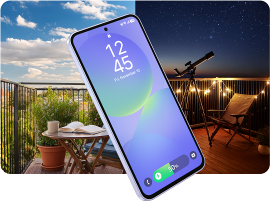 5,000mAh battery display over a city