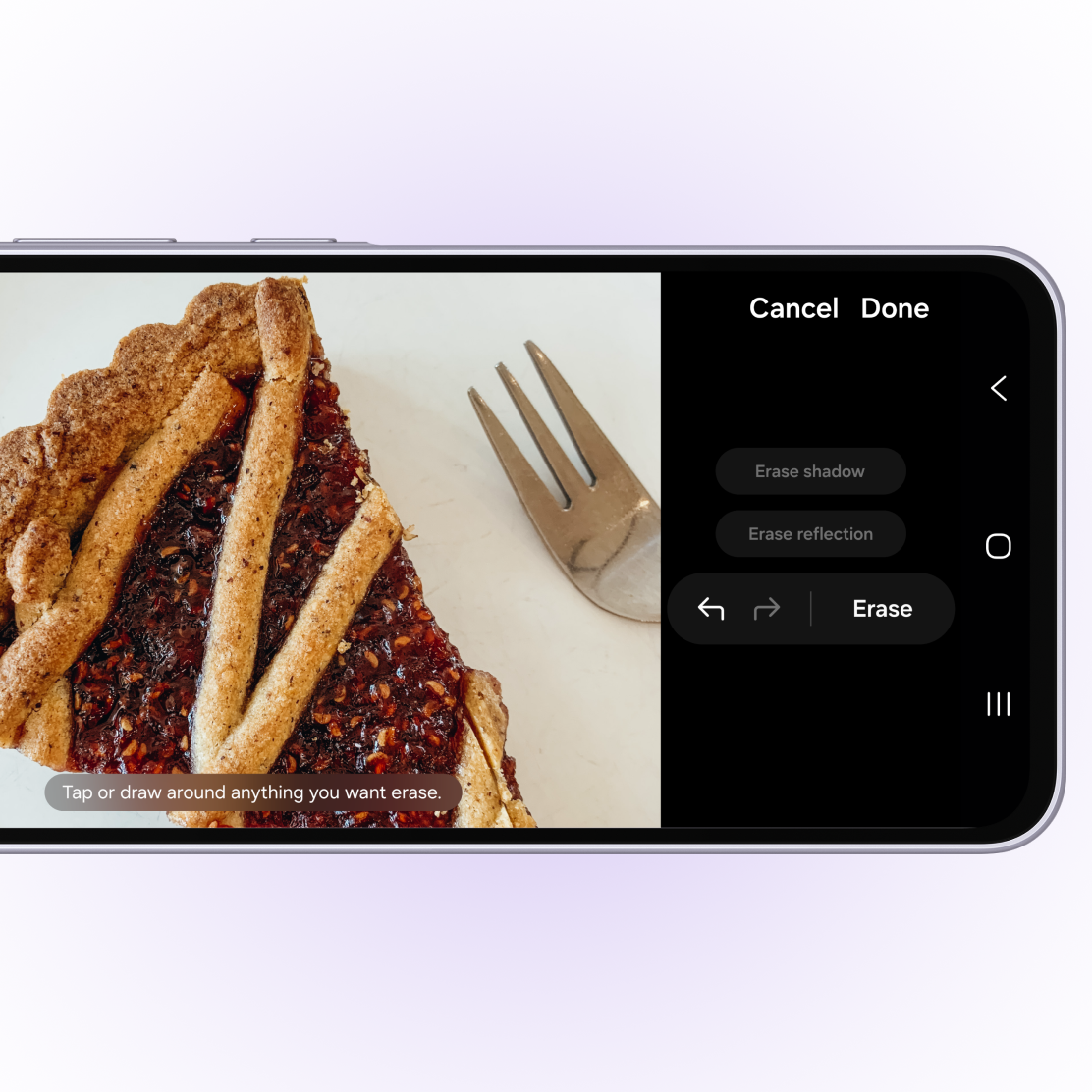 Pie with a fork with edit suggestion