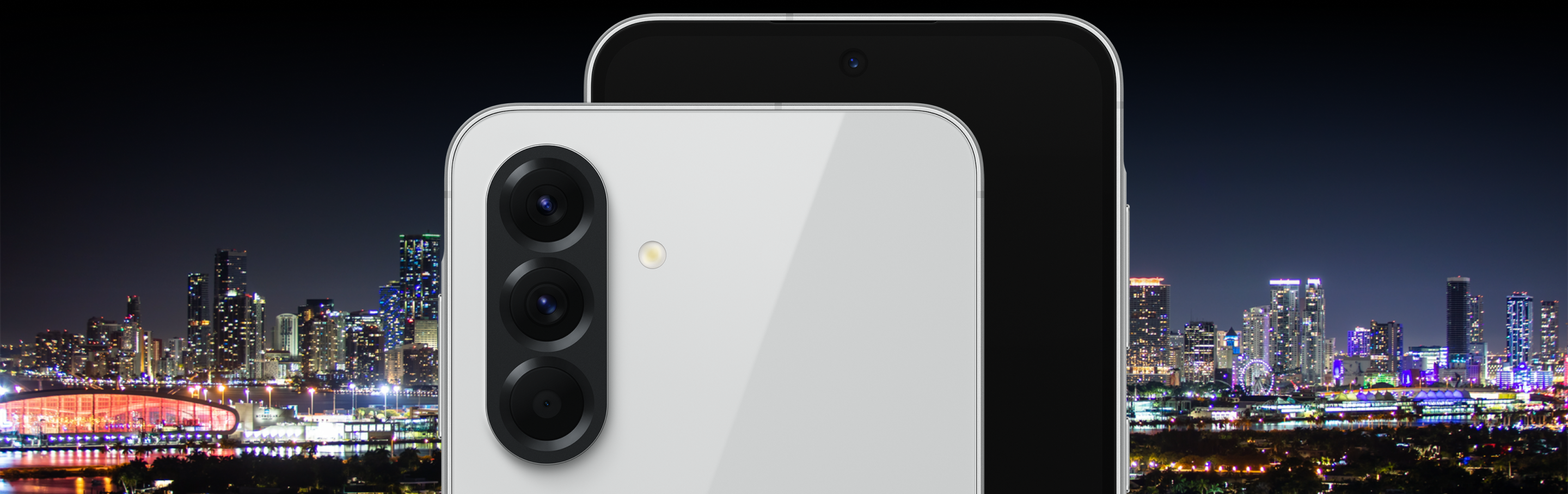 Camera lenses with city lights in the background