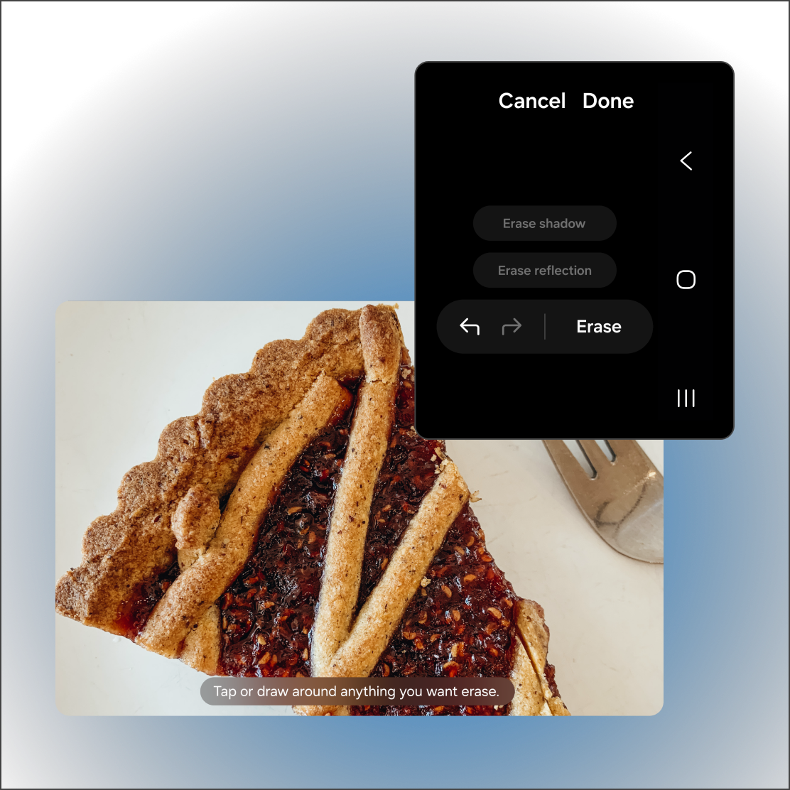 Pie with a fork with edit suggestion
