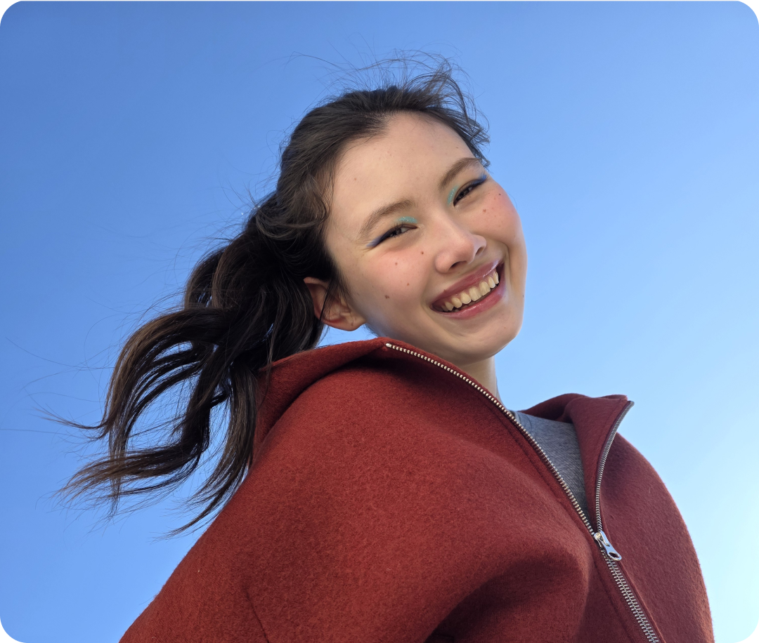 Woman smiling in camera