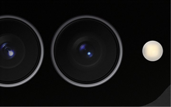 Close-up of the main rear cameras