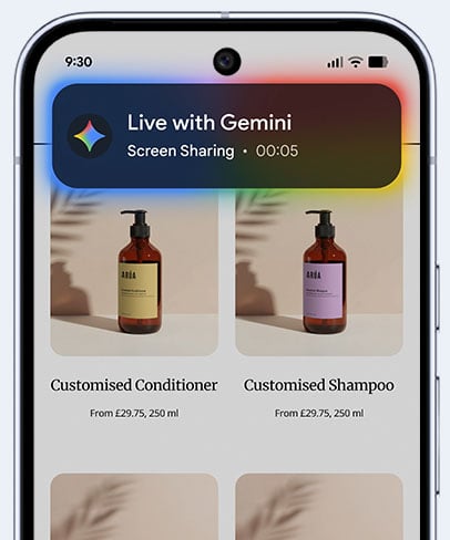 AI feature Gemini Live shown on a Pixel phone