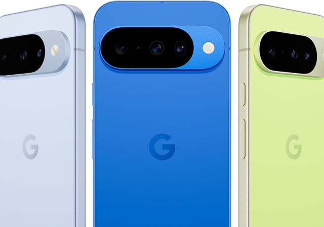 Image shows Pixel 10 in 3 colourways 