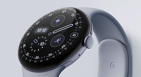 Google Pixel Watch 4 with a moonstone Watch Band