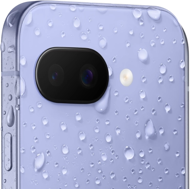 Google Pixel 9a covered in water droplets