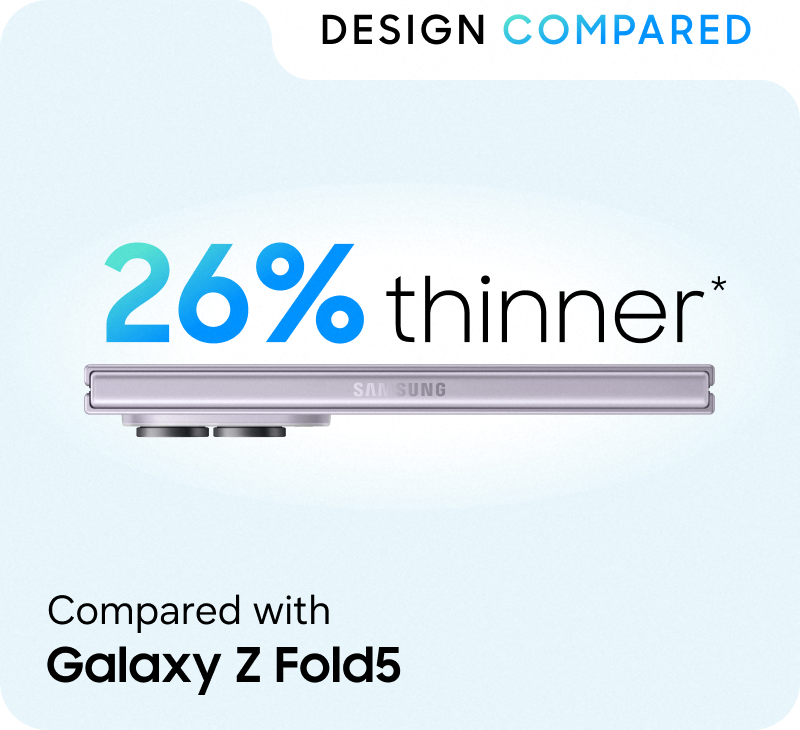 An image of the Fold8 compared to the Fold5 showing that it is 20% thinner