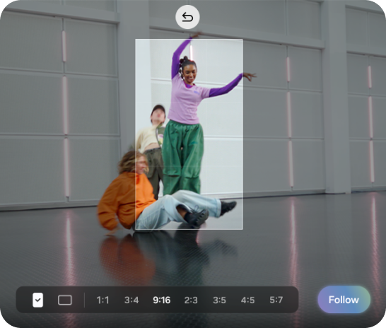 A video highlighting the My FanCam feature of 3 people dancing but highlighting one.