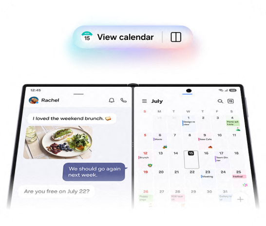 Illustration showing the Galaxy Z Fold8 Ultra's Now Nudge feature