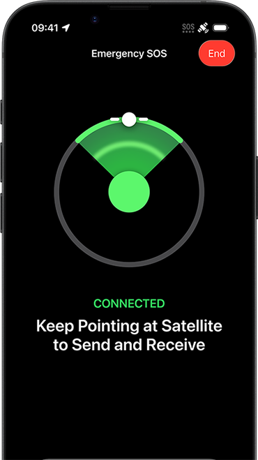 Messages via satellite feature in use